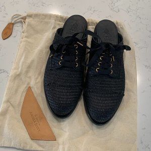 The Office of Angela Scott  "ALL Black, no white" Mr Winnie Raffia 38 Mules